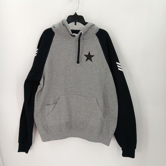 WOMENS BLACK/GRAY MEDIUM STAR PRINT PULLOVER HOODIE - Picture 16 of 16